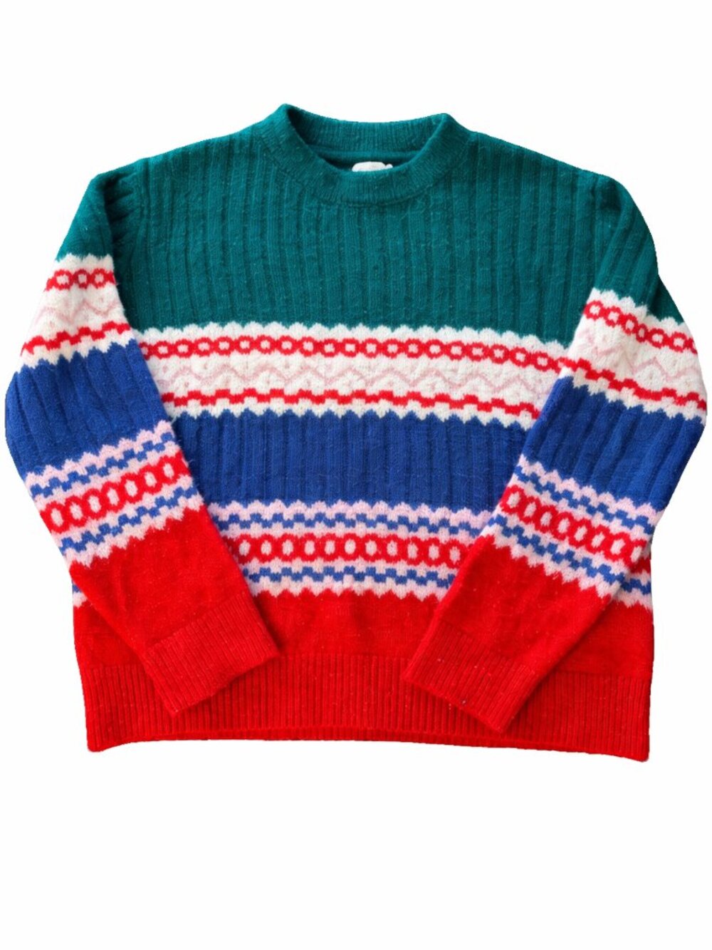 Urban Outfitters Color Pop Fair Isle Sweater Multicolor Crewneck Size M